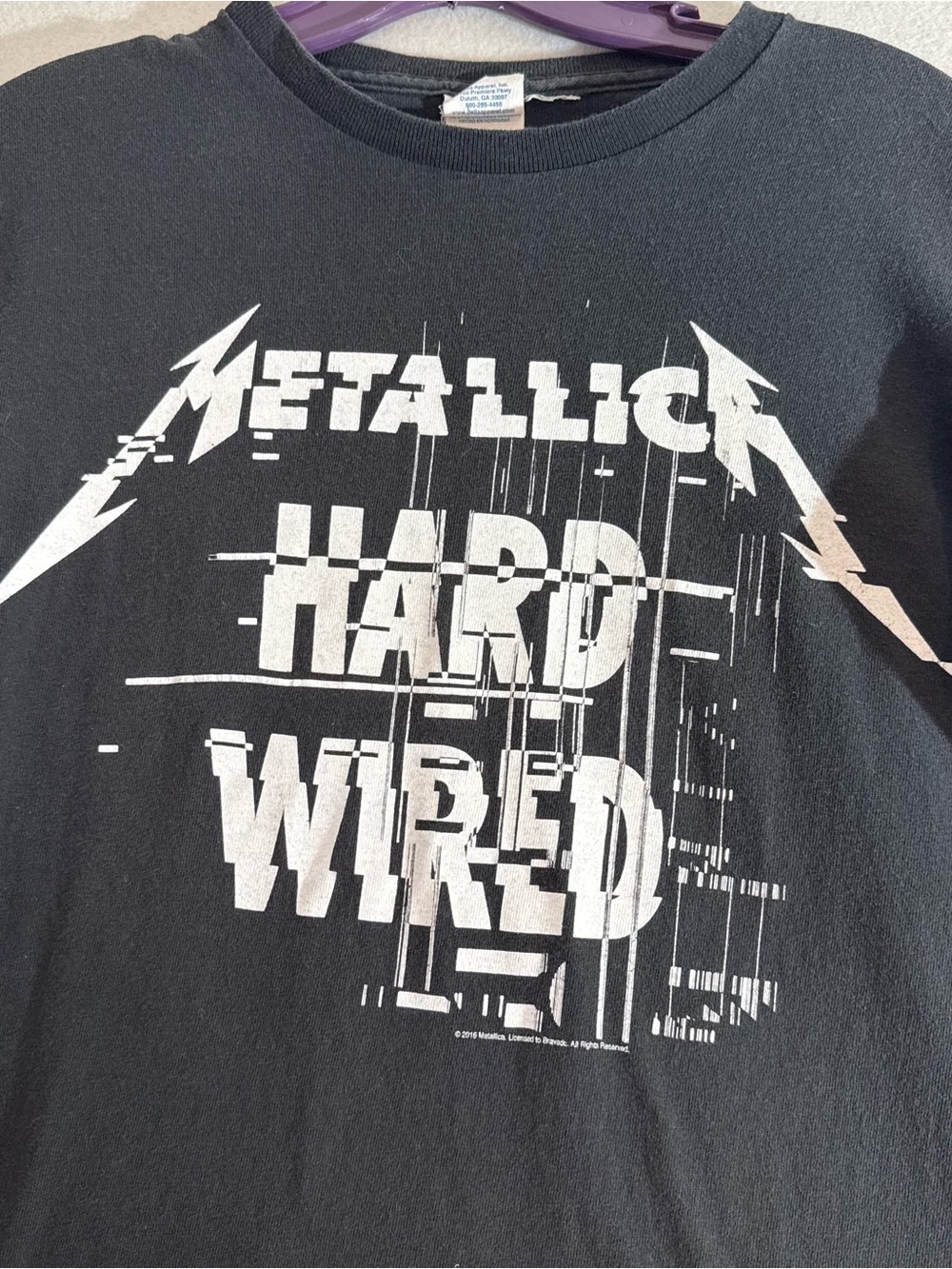 Metallica Hard Wired Tour 2016 Long Sleeve Shirt Small Black